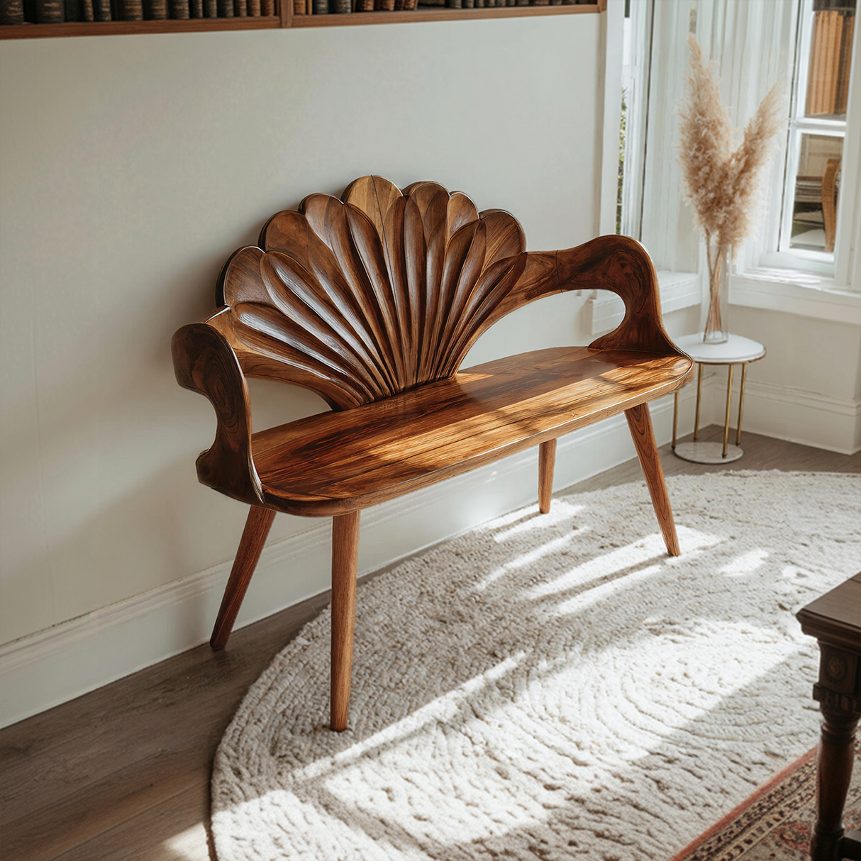 Rustic Natural Wood Bench For Entryway And Hallway