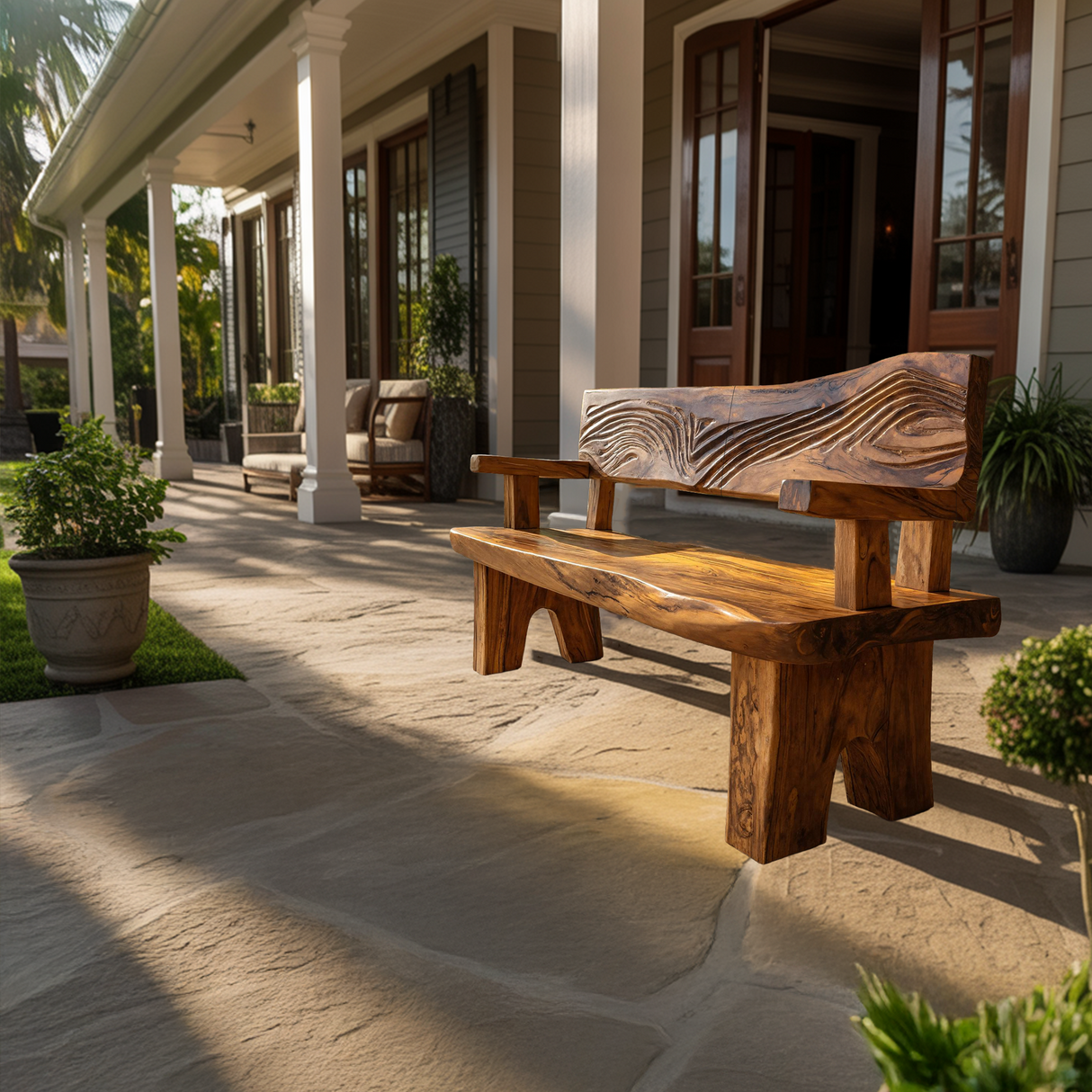 Handmade Rustic Wood Bench For Entryway Furniture