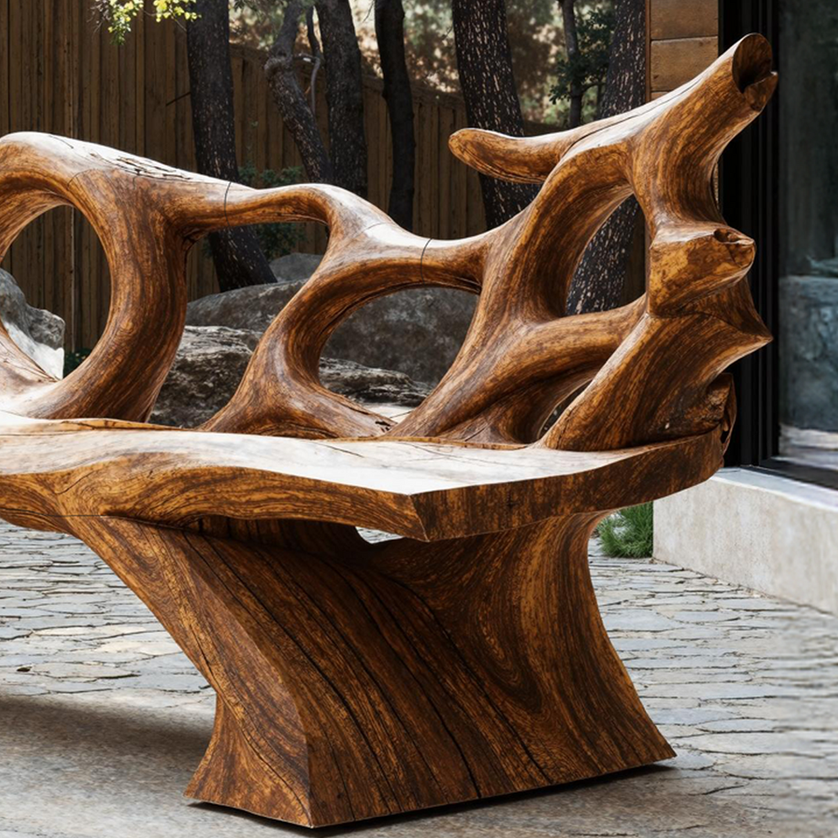 Mid Century Branch Bench Entryway Furniture For Compact Foyers