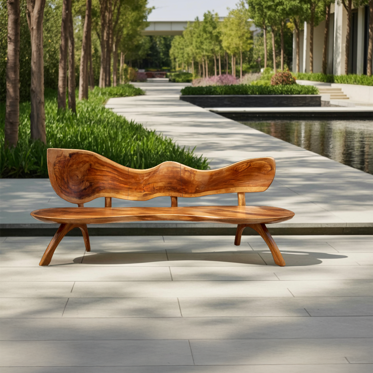 Live Edge Solid Wood Bench For Entryway Sitting Area