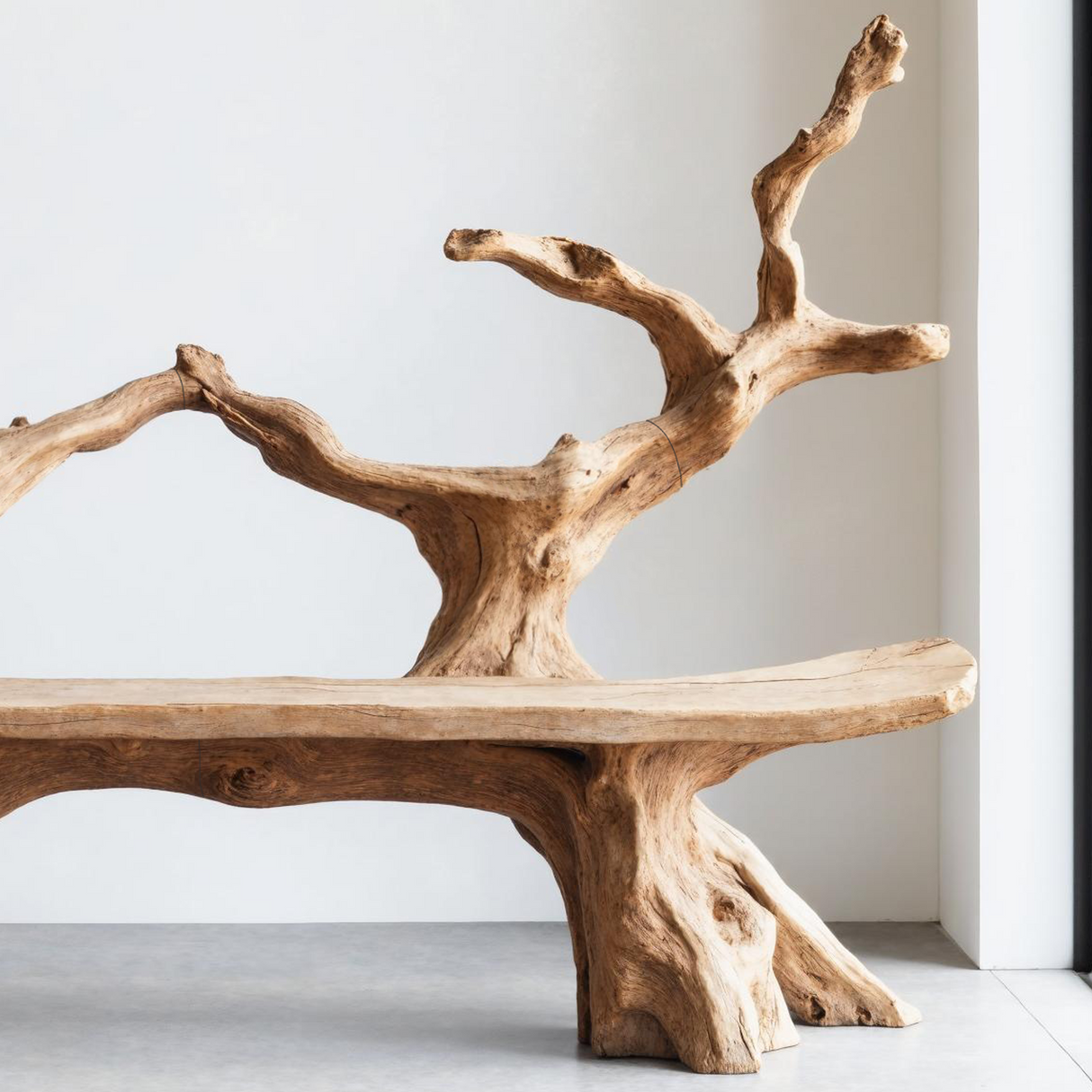 Mid Century Live Edge Bench For Elegant Patio