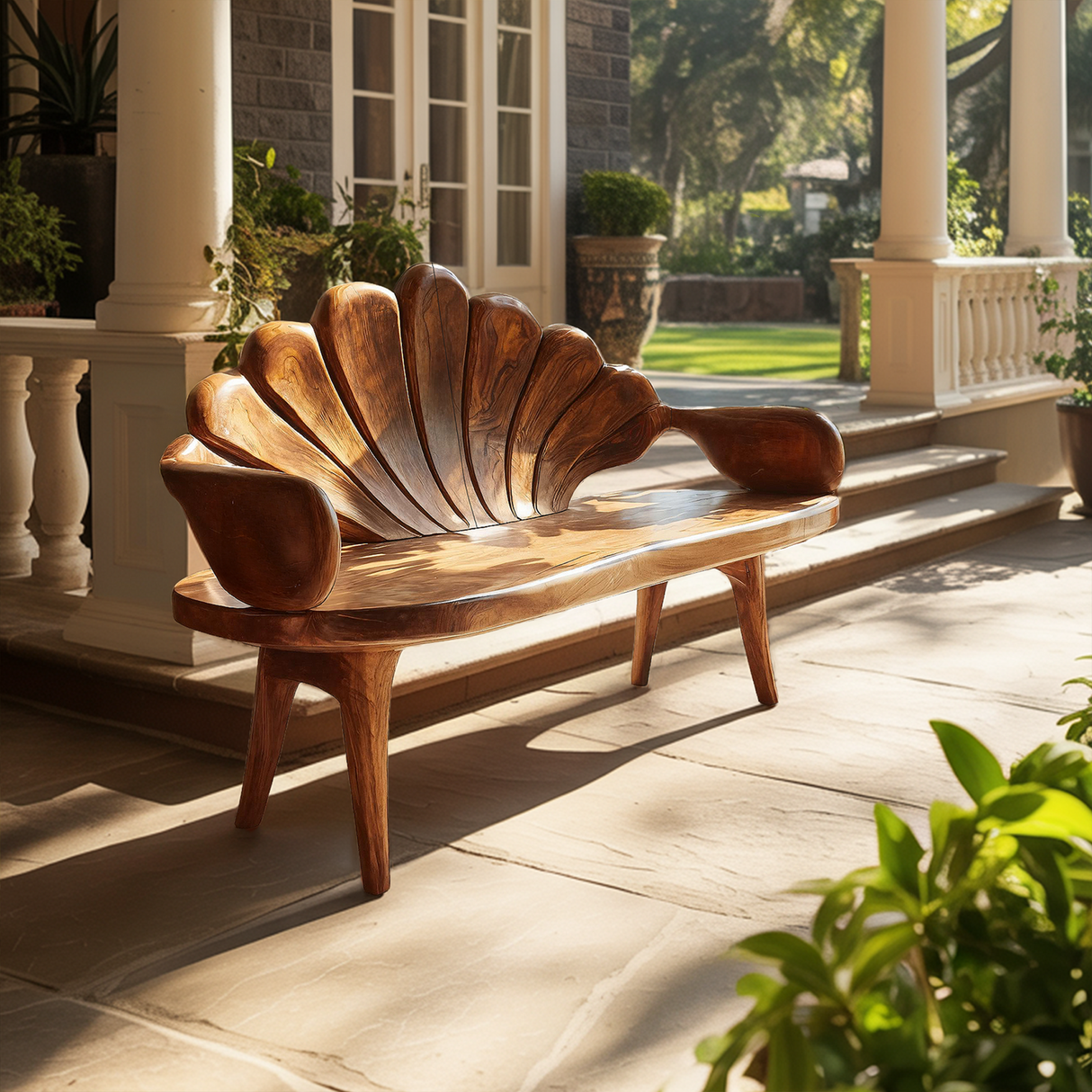 Handcrafted Entryway Bench In Solid Wood For Home Use