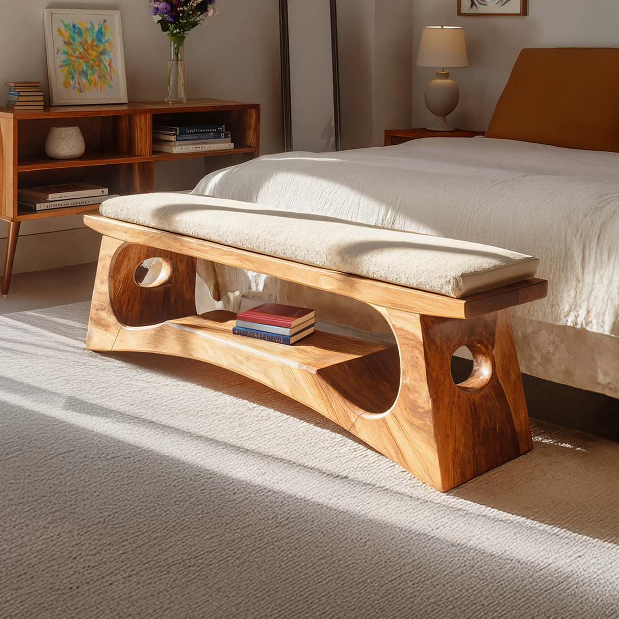 Modern Wooden Bench For Natural Bedroom Decor