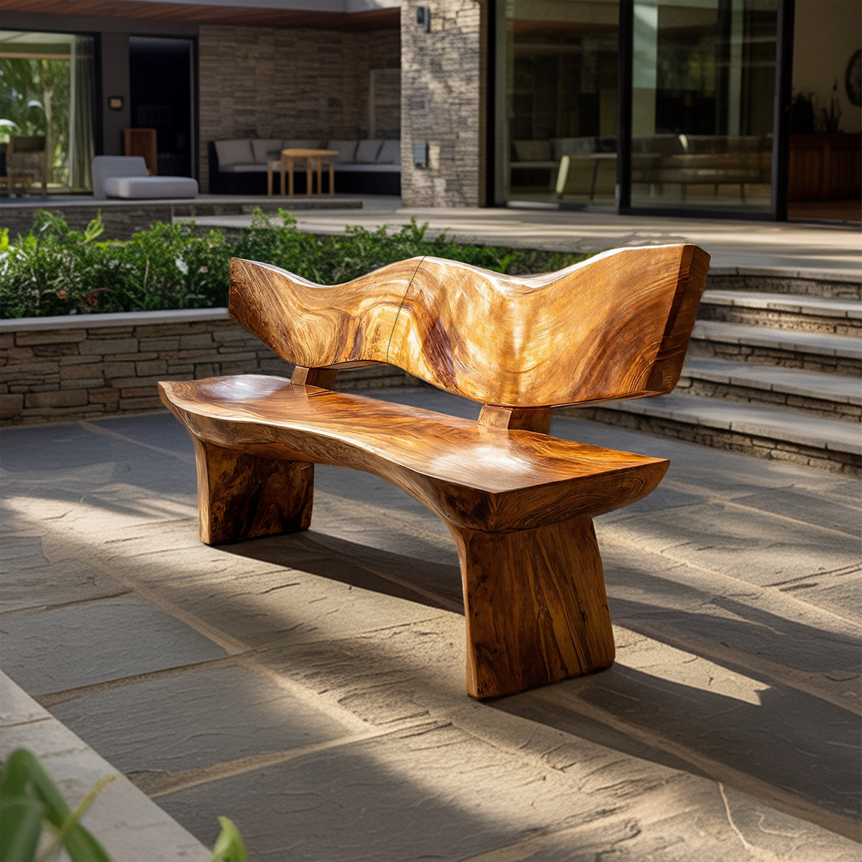 Live Edge Wood Entryway Bench For Natural Home Interiors