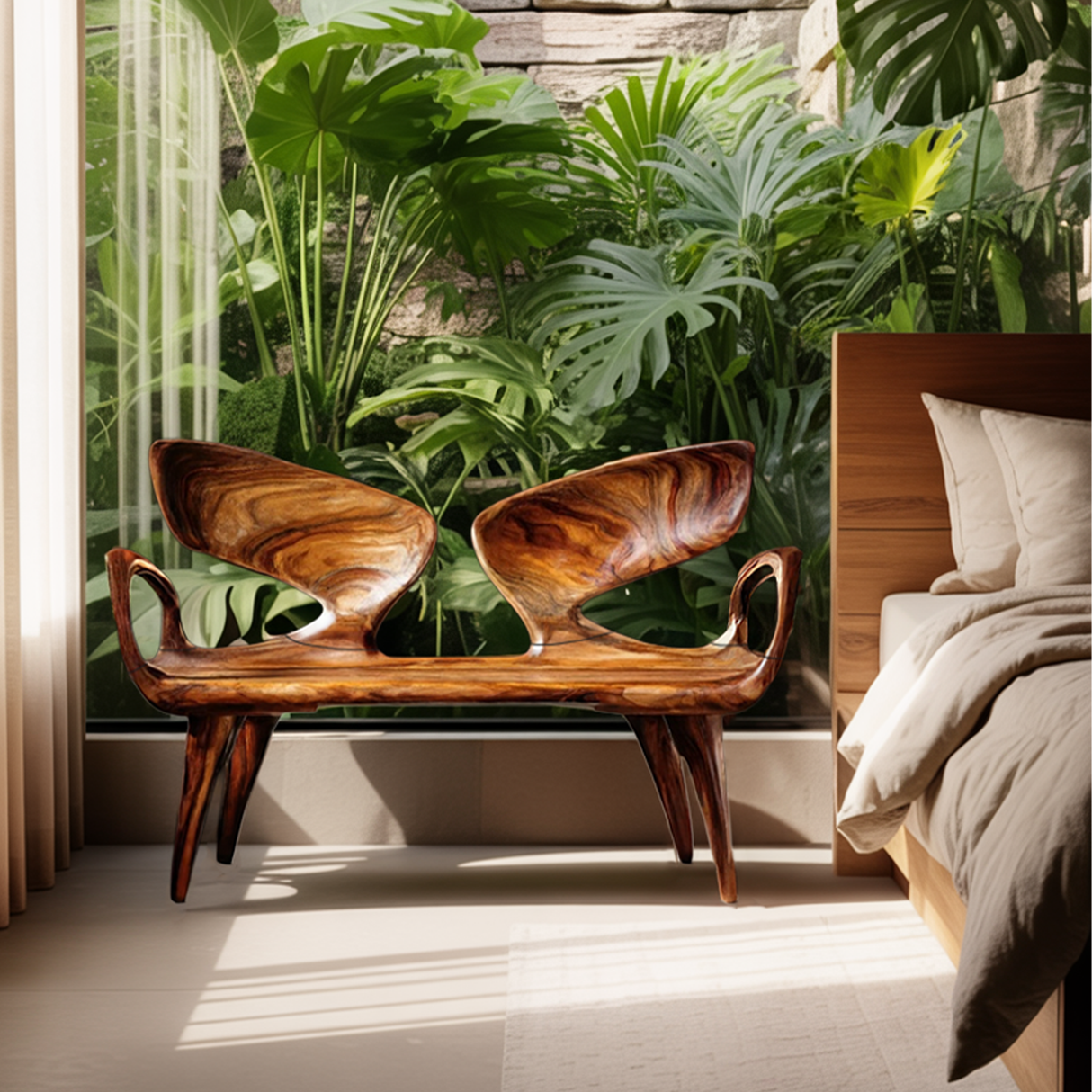 Rustic Solid Wood Entryway Bench For Modern Home Interiors