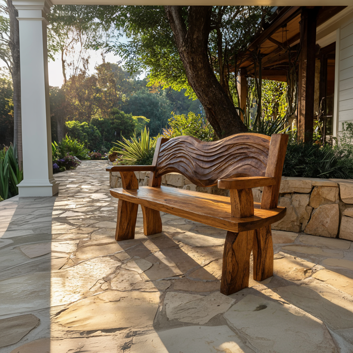 Solid Wood Entryway Bench For Minimalist Home Design
