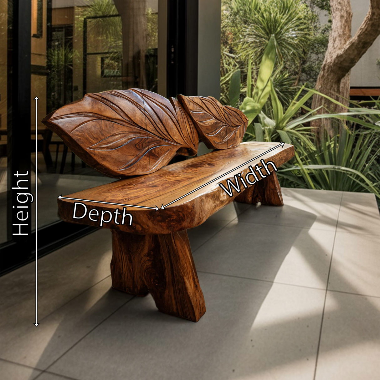 Live Edge Solid Wood Bench For Entryway Interior Decor