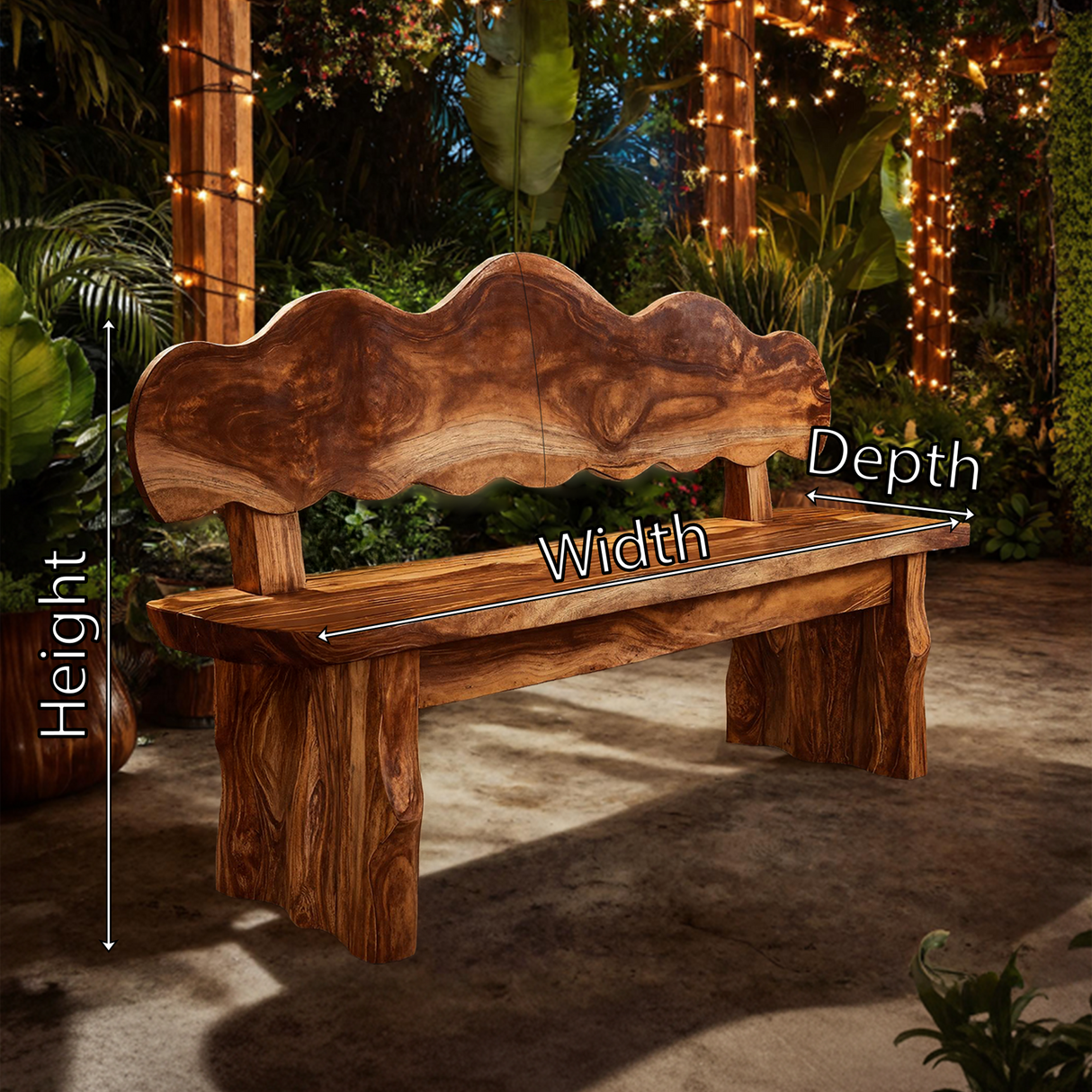 Handcrafted Live Edge Wood Bench For Hallway Furniture