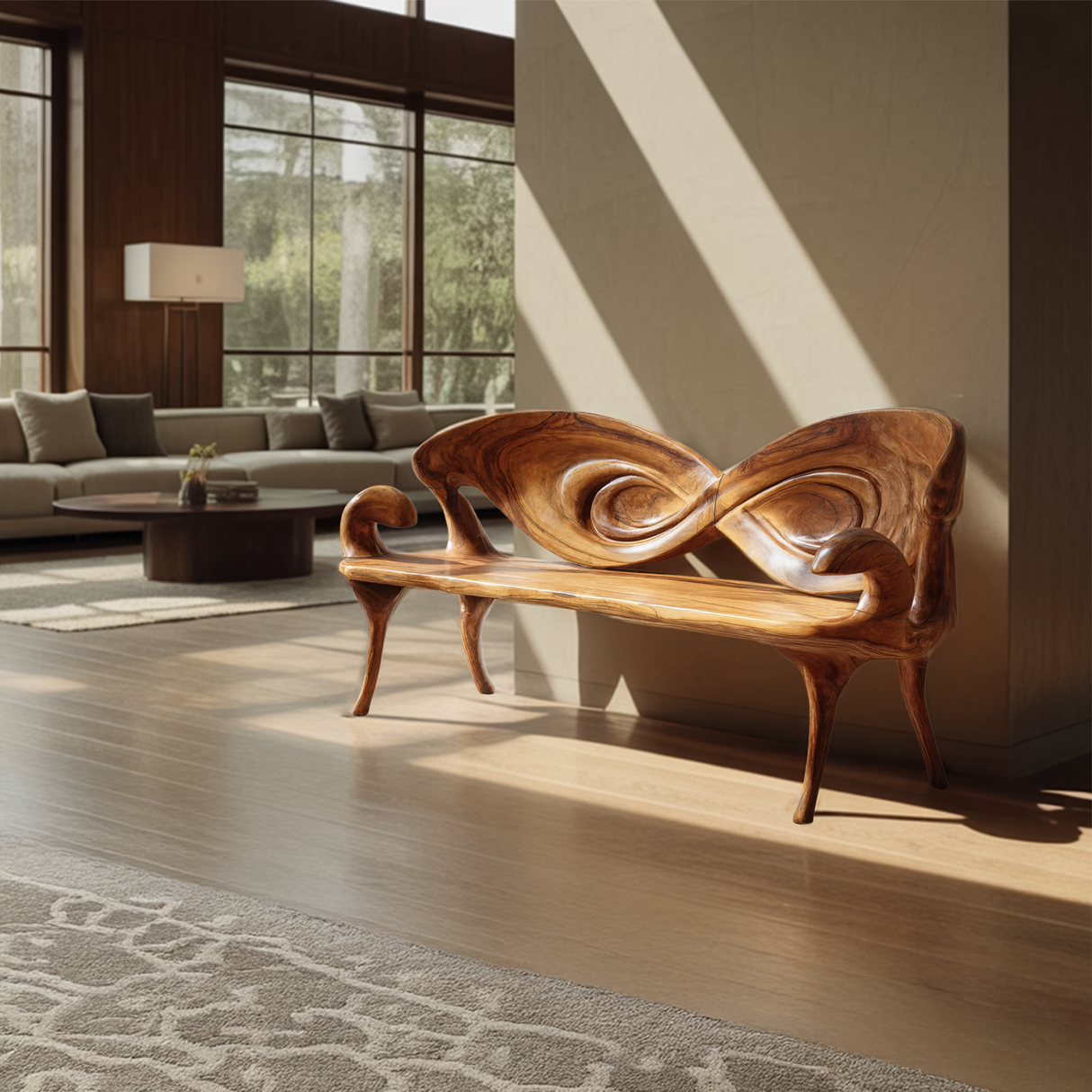 Handcrafted Live Edge Wood Bench For Entryway And Hallway