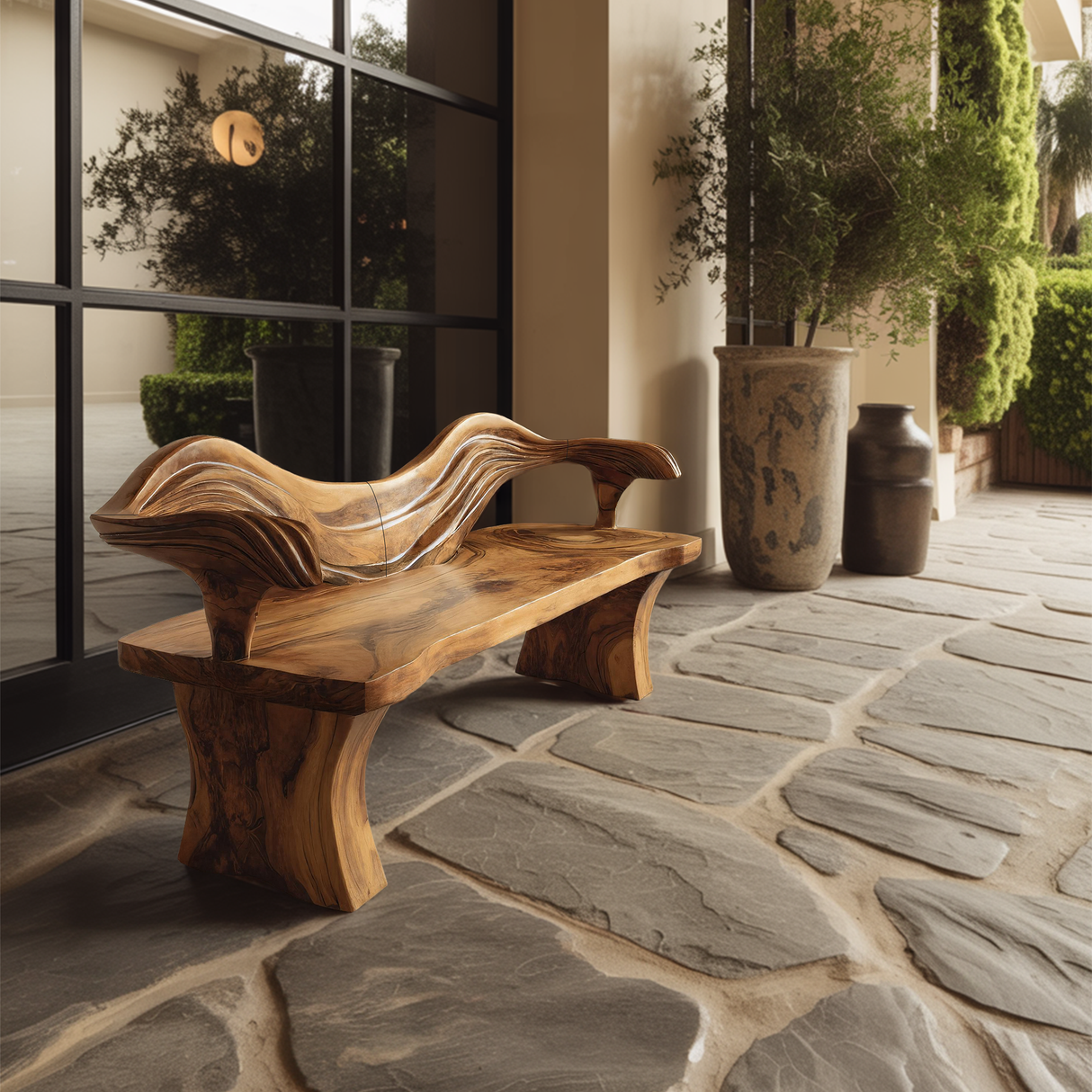 Solid Wood Live Edge Bench For Hallway And Entryway Use