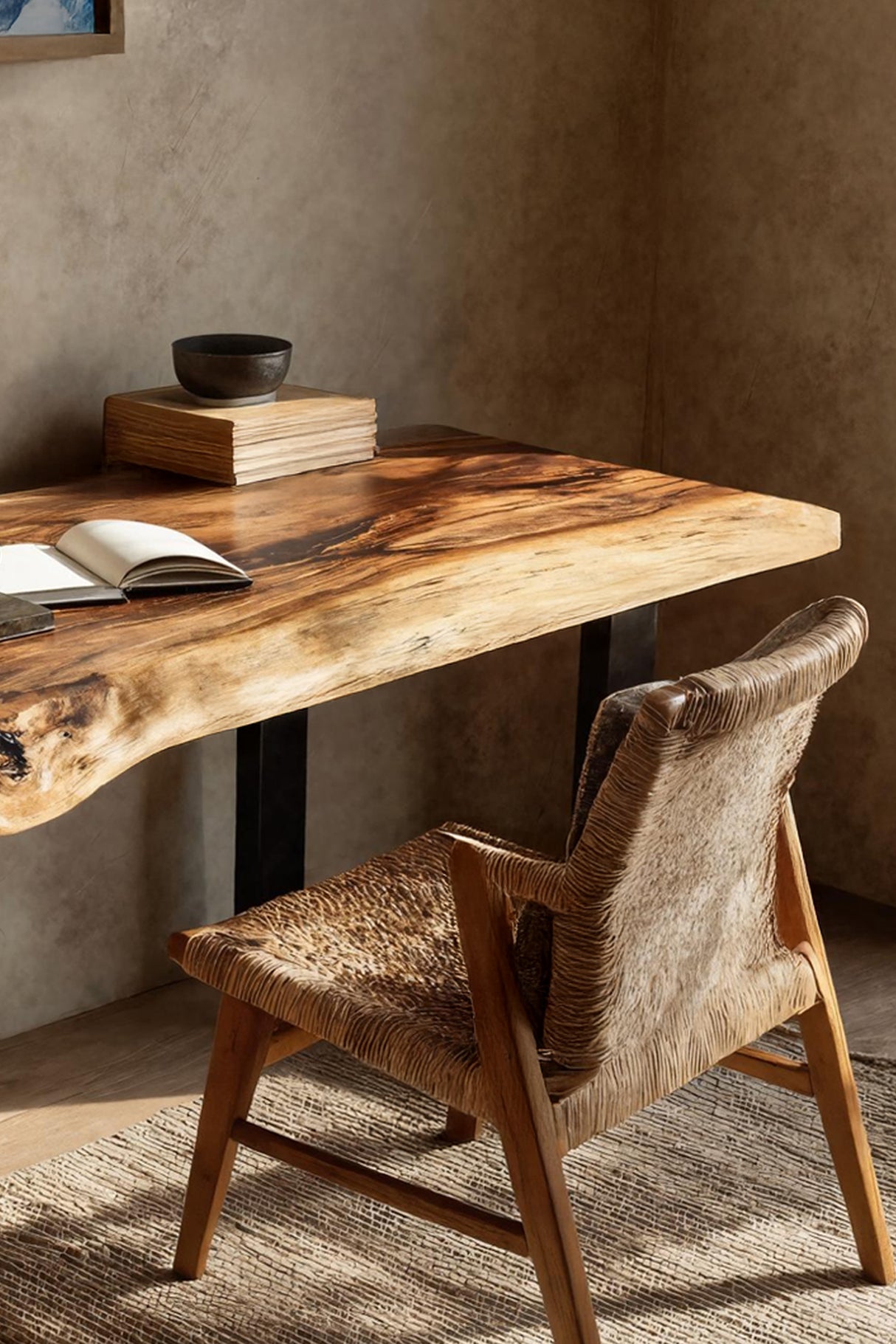 Handcrafted Wooden Tabletop For Modern Bedroom Decor