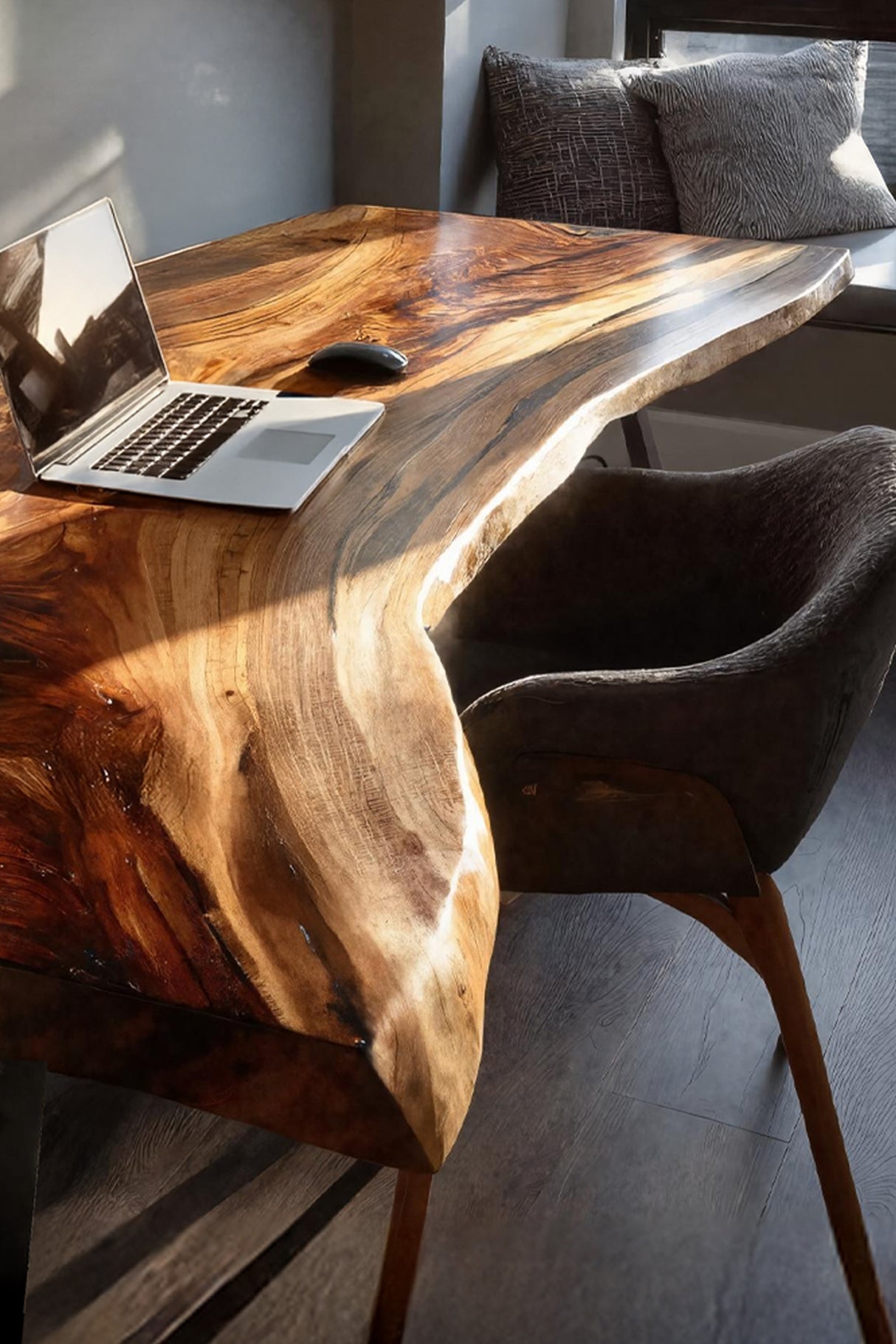 Farmhouse Handmade Live Edge Desk For Interior