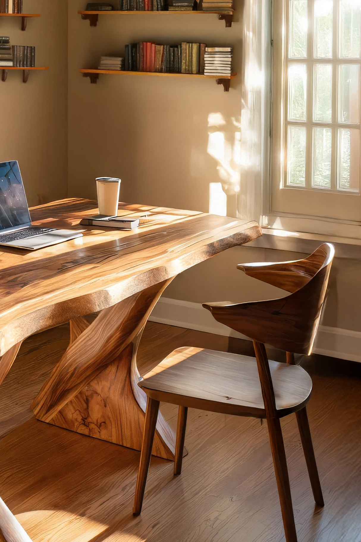 Farmhouse Solid Wood Desk For Minimalist Bedroom Decor