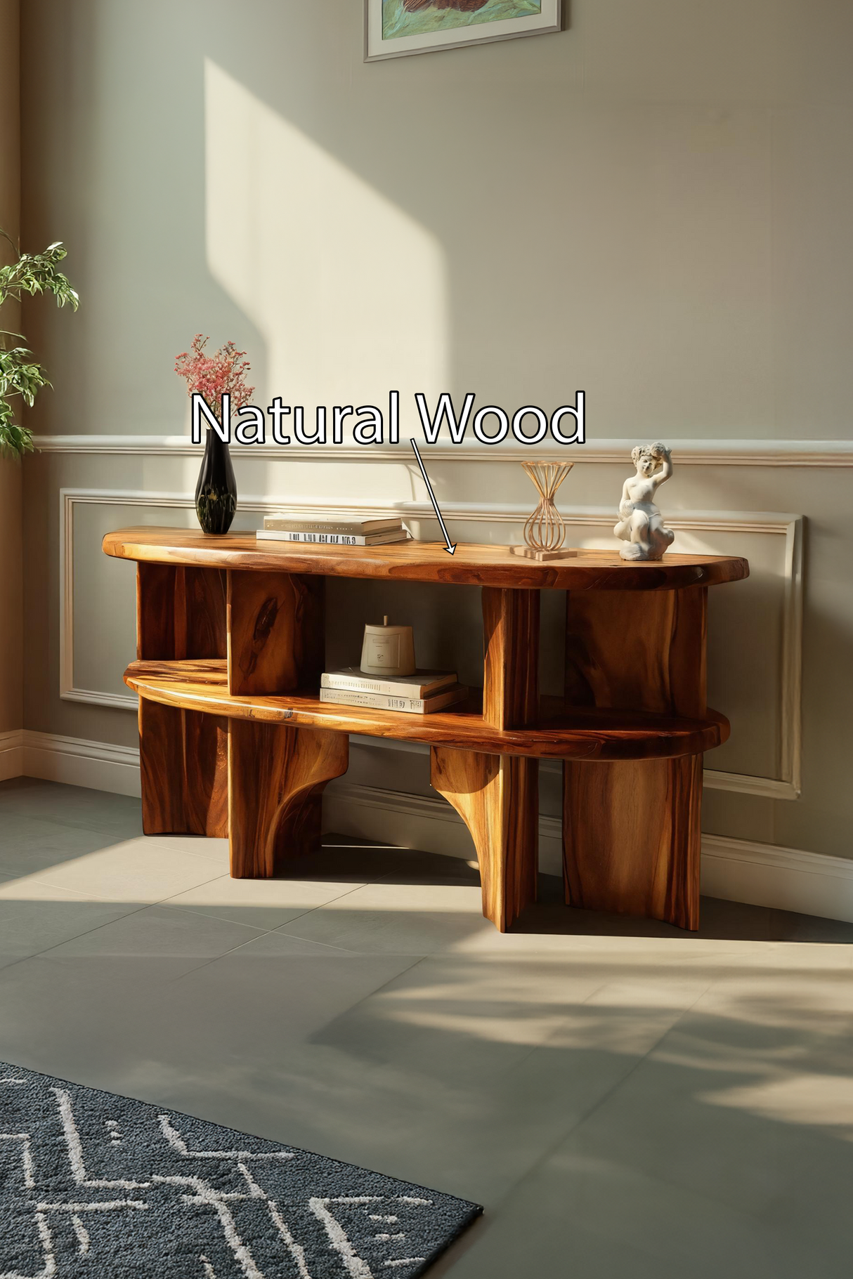 Modern Live Edge Console Table For Minimalist Living Room