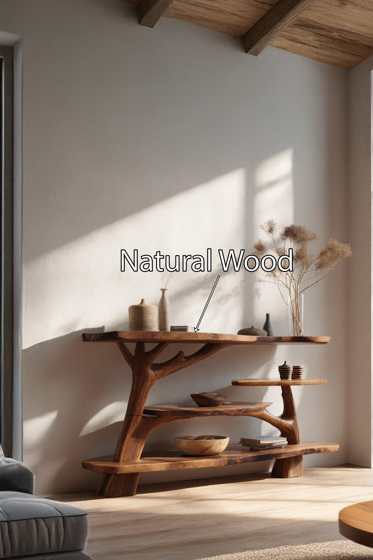 Farmhouse Solid Wood Console Table For Entryway Furniture Decor