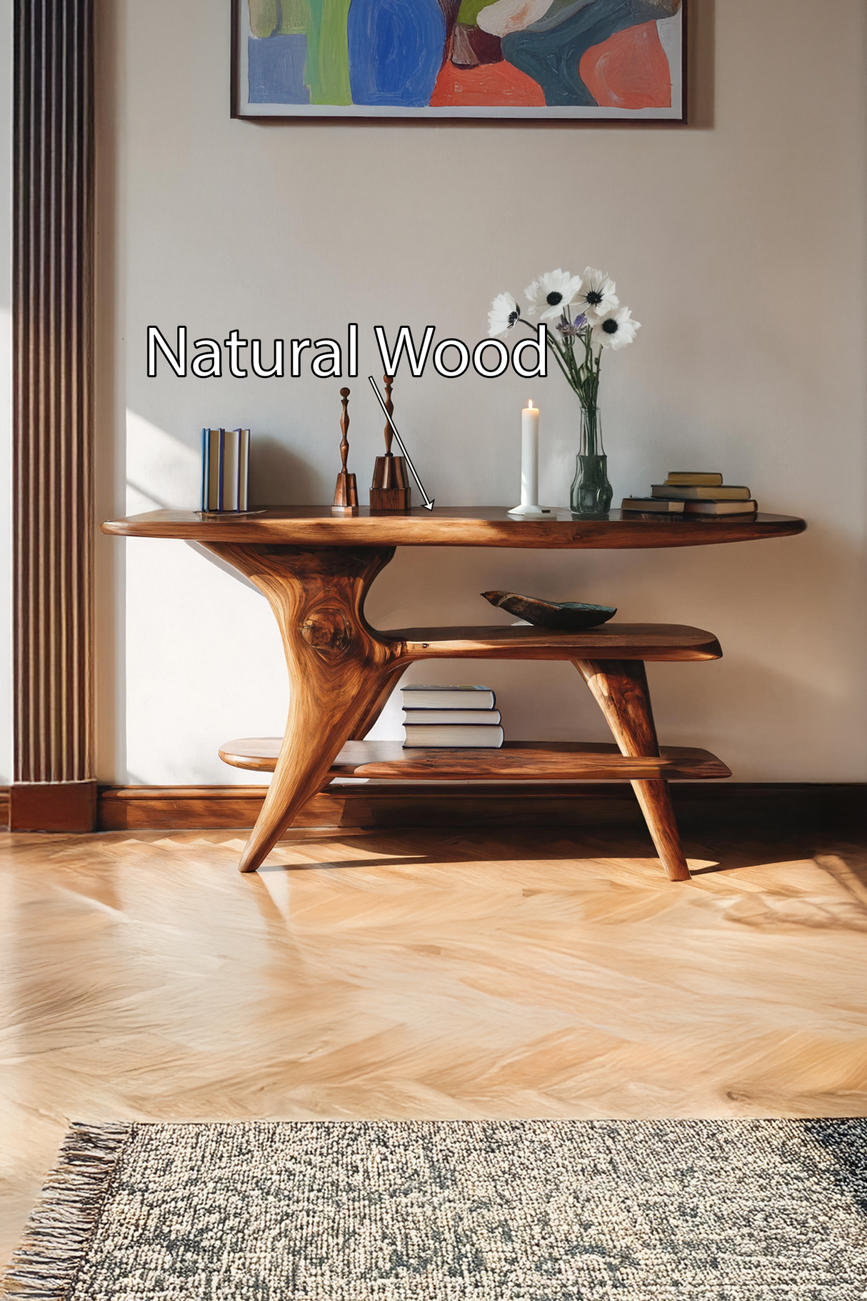 Farmhouse Live Edge Console Table For Unique Entryway Design