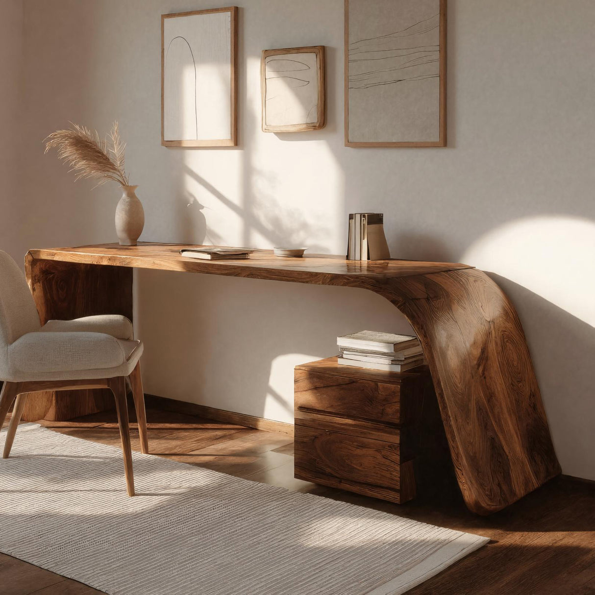 Minimal Wooden Office Desk For Home Office