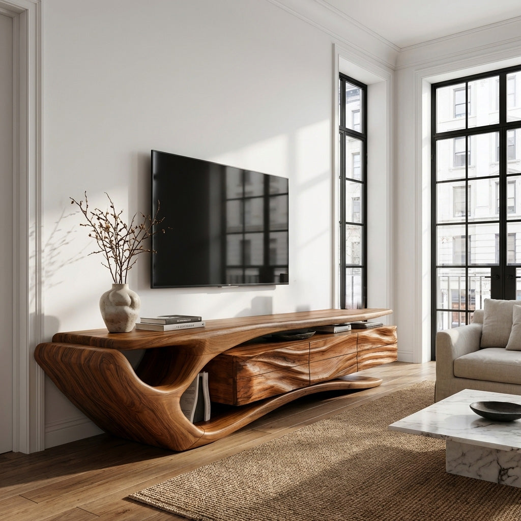 Mid Century Wooden TV Cabinet For Elegant Space
