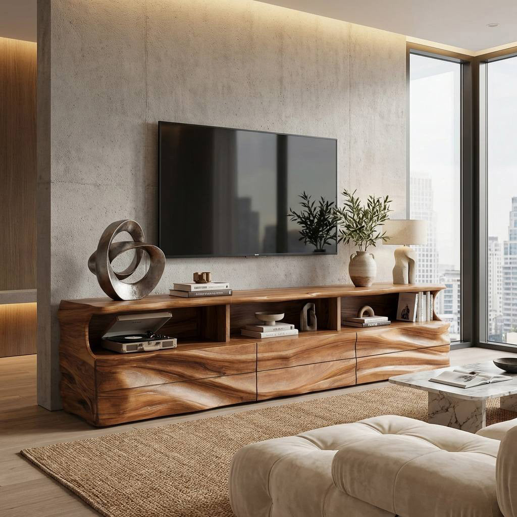 Modern Wooden TV Cabinet For Apartment Interior