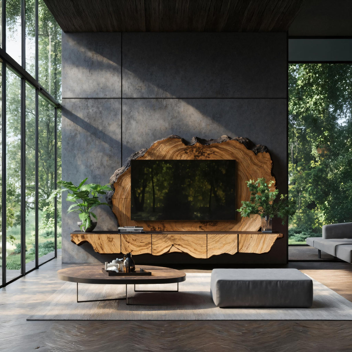 Handcrafted TV Cabinet For Rustic Entryway Style