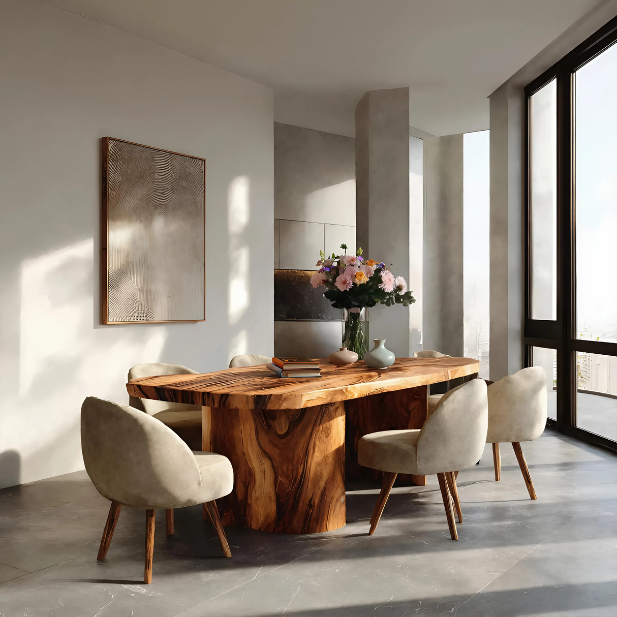 Modern Dining Table With Unique Base For Luxury Interiors