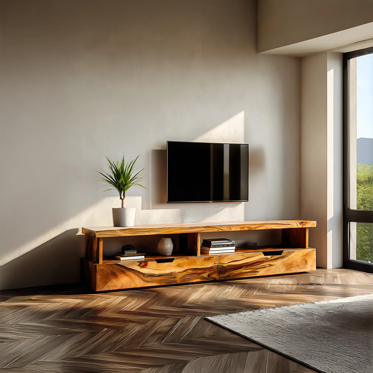 Minimalist TV Stand With Functional Design For Living