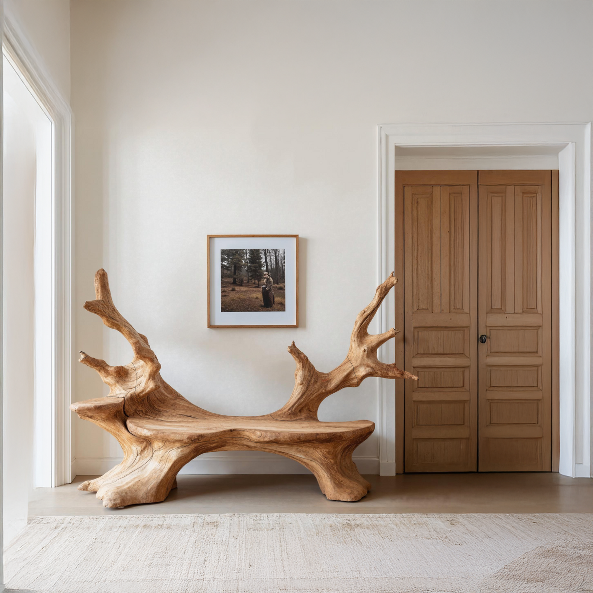 Mid Century Live Edge Bench For Elegant Living Room Accents