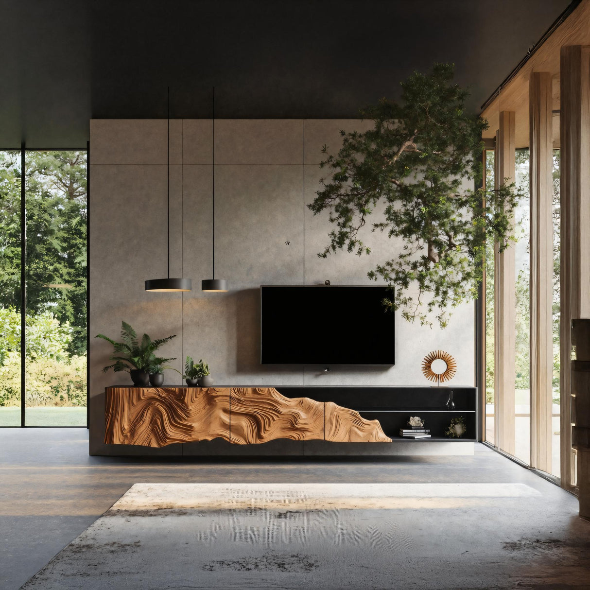 Handcrafted Rustic TV Stand For Entryway Setup