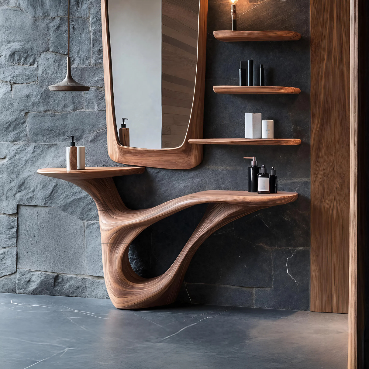 Mid Century Solid Wood Vanity For Furniture Decor Space