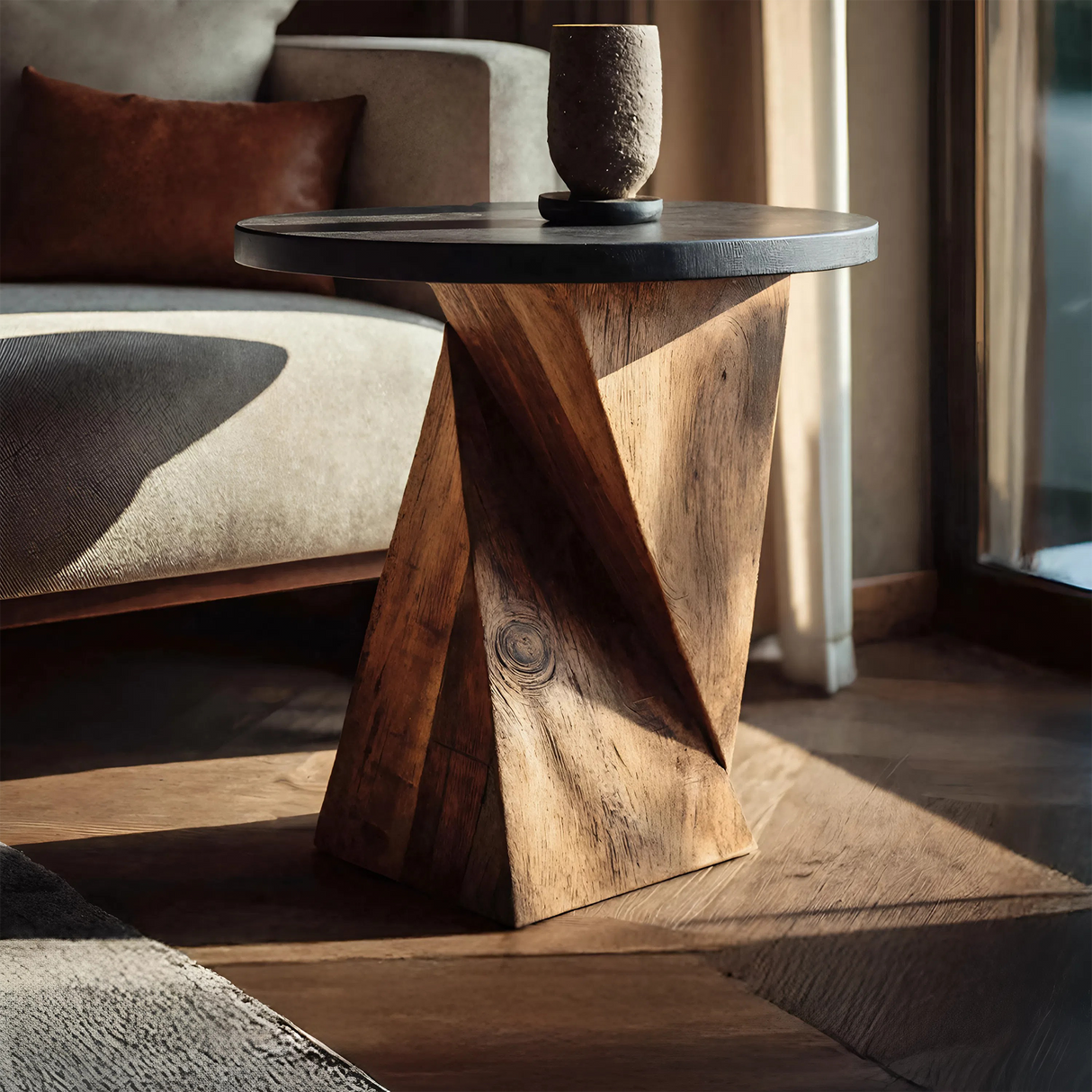 Mid Century Wooden Side Table For Cozy Bedroom Nightstand