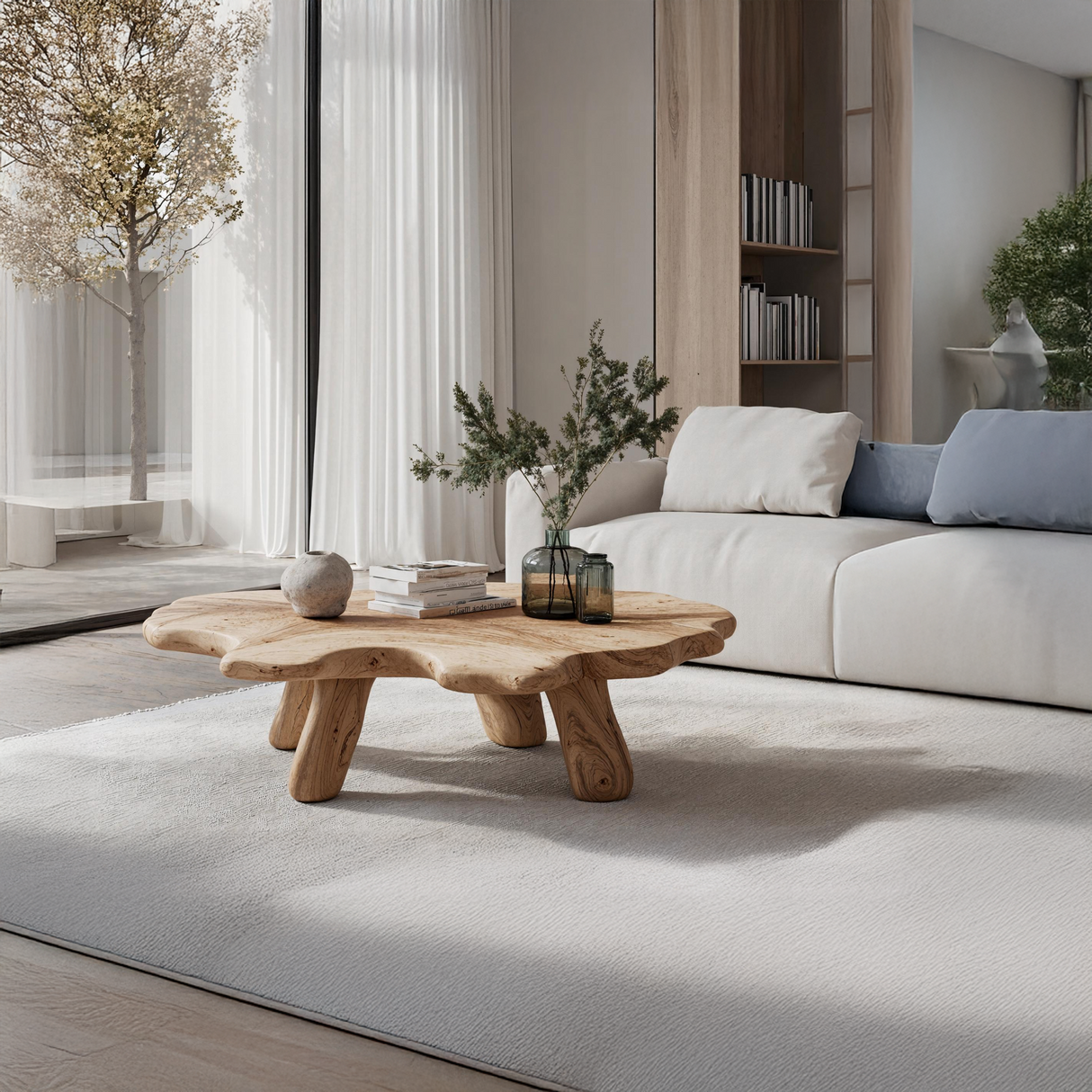 Rustic Low Table For Cozy Living Room