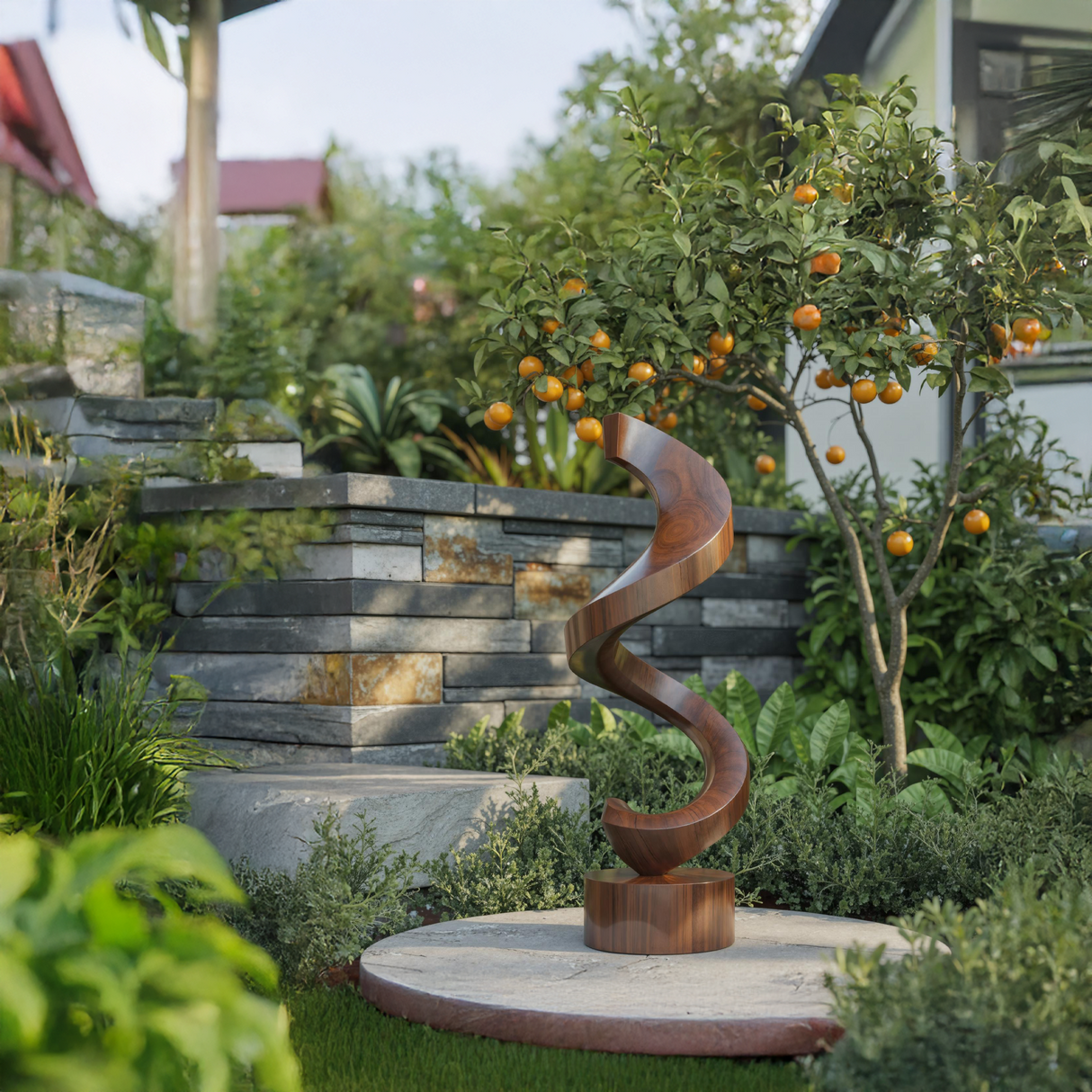 Handcrafted Wooden Sculpture For Garden Art Decor