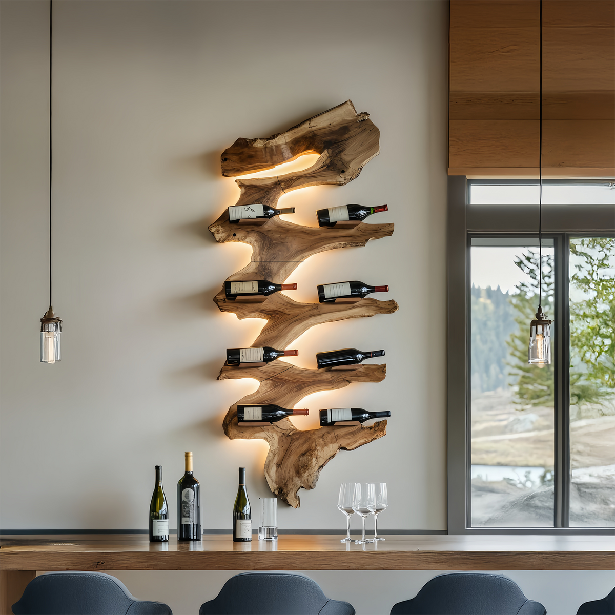 Modern Solid Wood Wine Rack For Living Room Furniture Design – ET ...