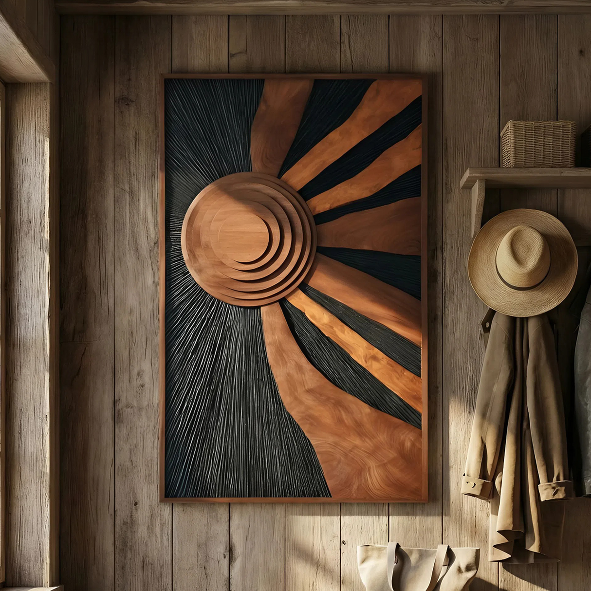 Mid Century Flowing Wall Sculpture For Dining Area Decor