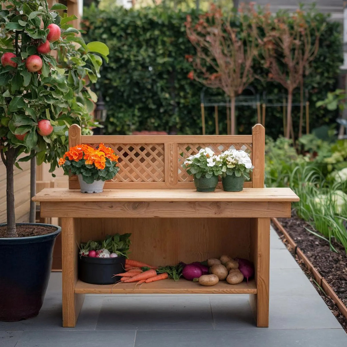 Rustic Garden Potting Bench For Outdoor Gardening