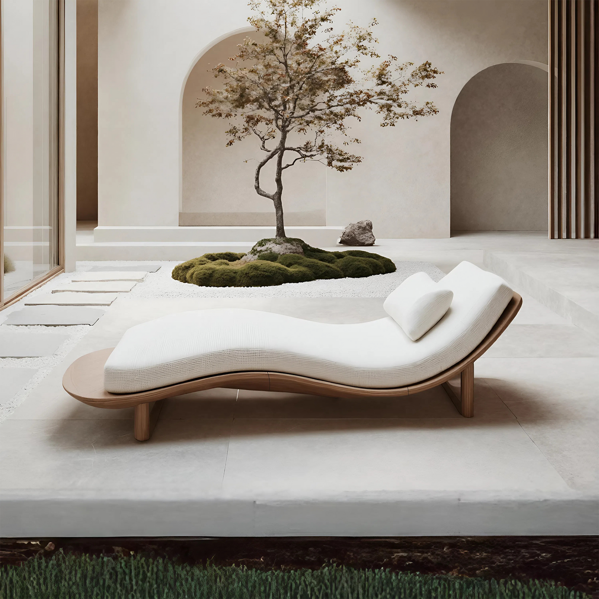 Mid Century Rustic Solid Wood Garden Daybed For Bedroom Furniture