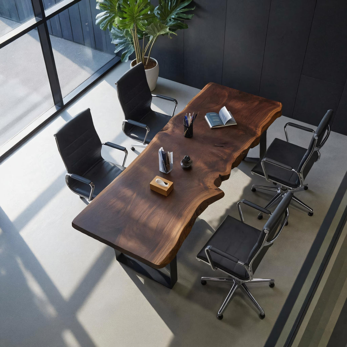Rustic Live Edge Conference Table For Modern Office