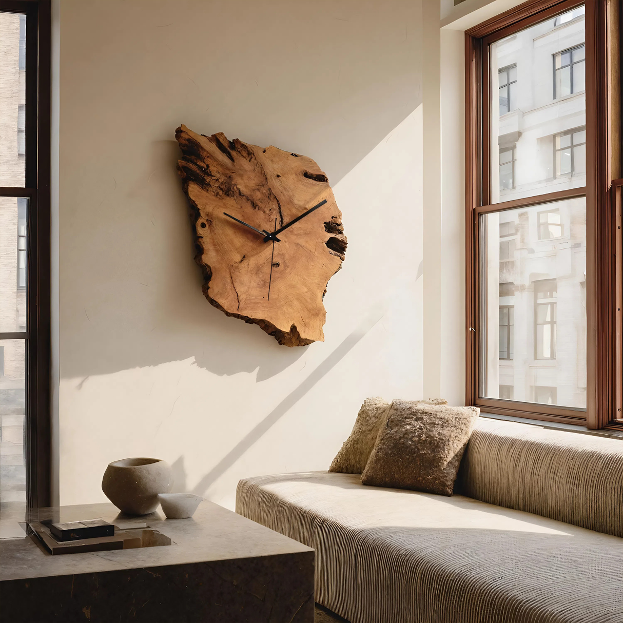 Modern Sculptural Wall Clock For Living Room