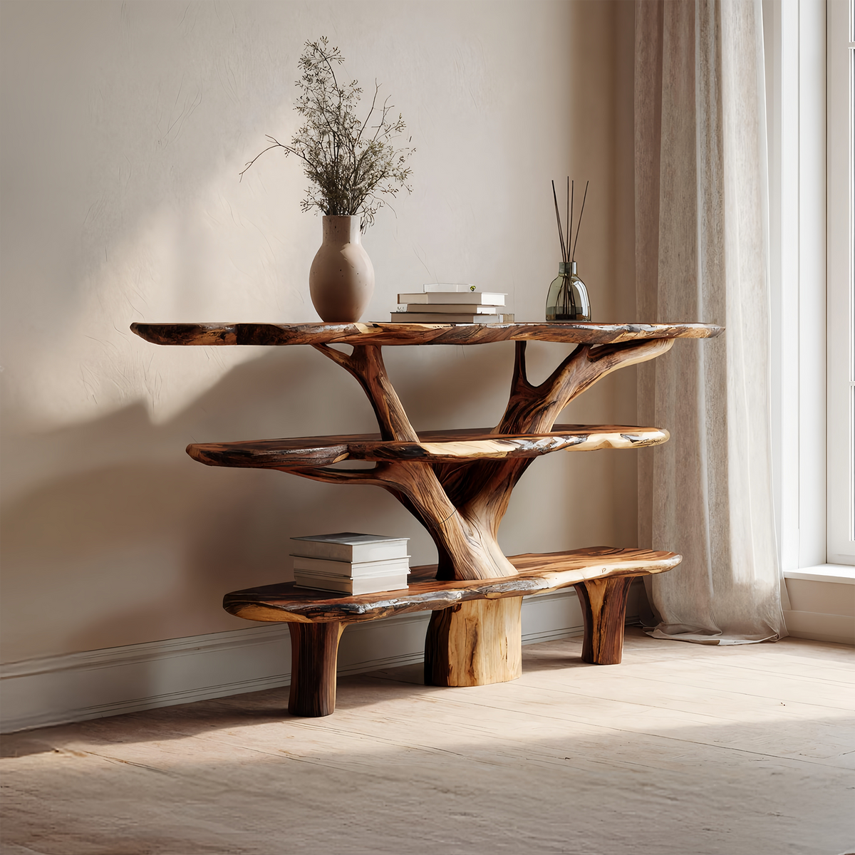 Farmhouse Solid Wood Console Table For Vintage Entryway Rustic Design ...