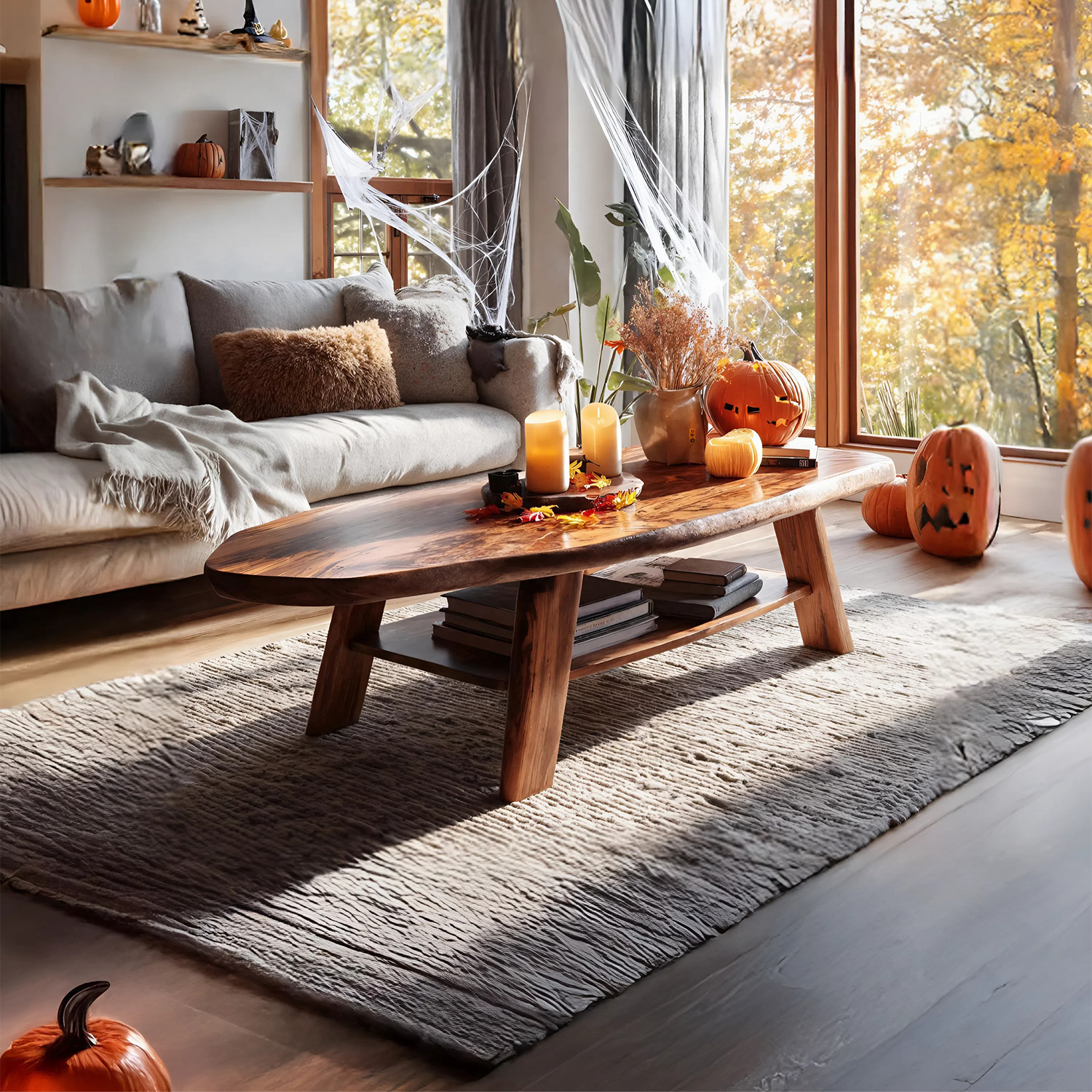 Farmhouse Live Edge Coffee Table Entryway Design Spooky Livingroom