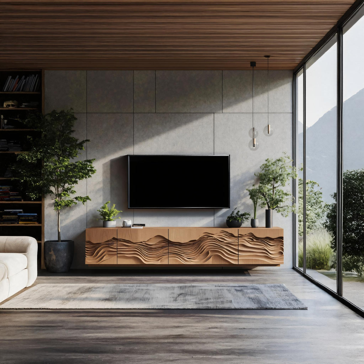 Mid Century TV Console Table For Living Room Design