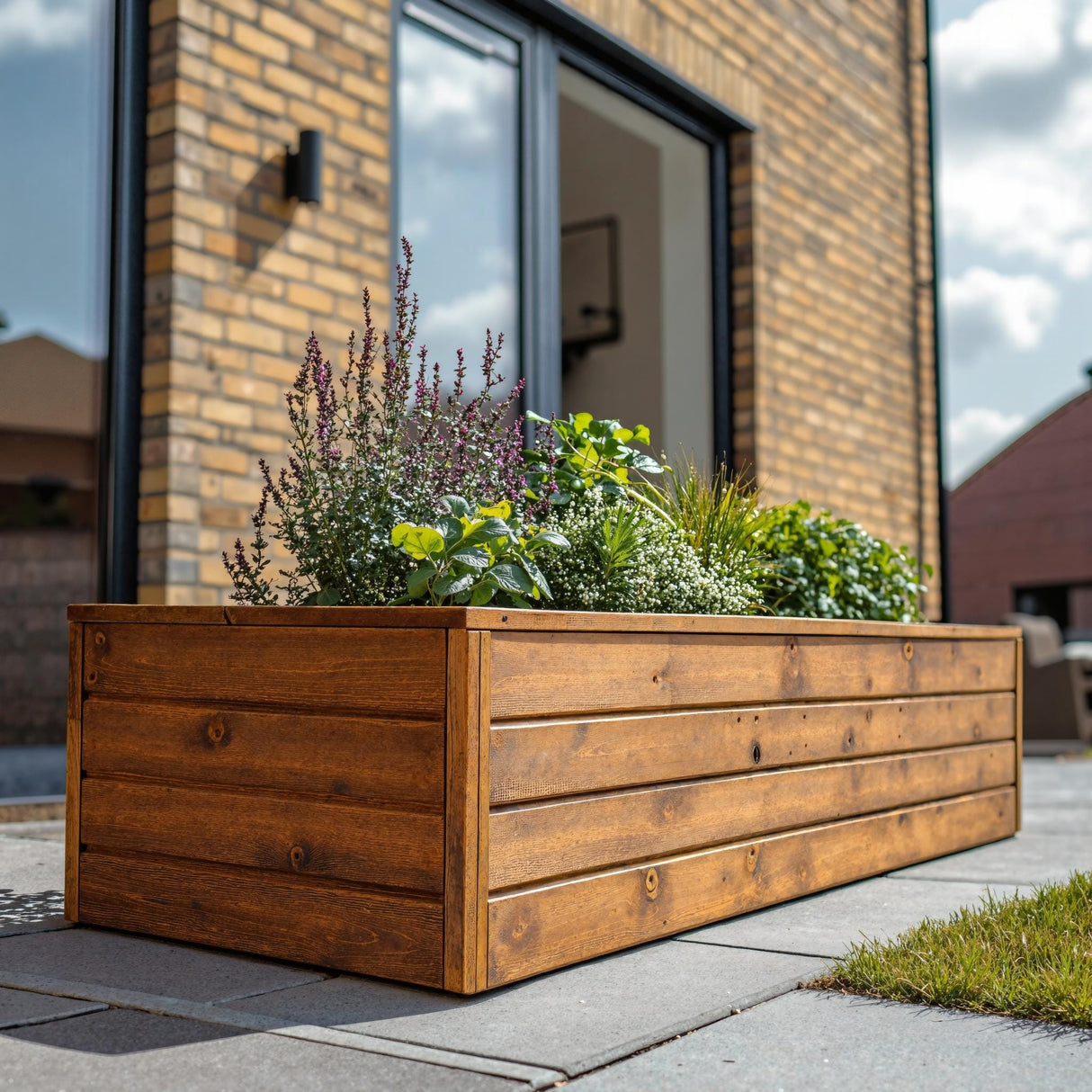 Stylish Solid Wood Planter Box For Garden Use