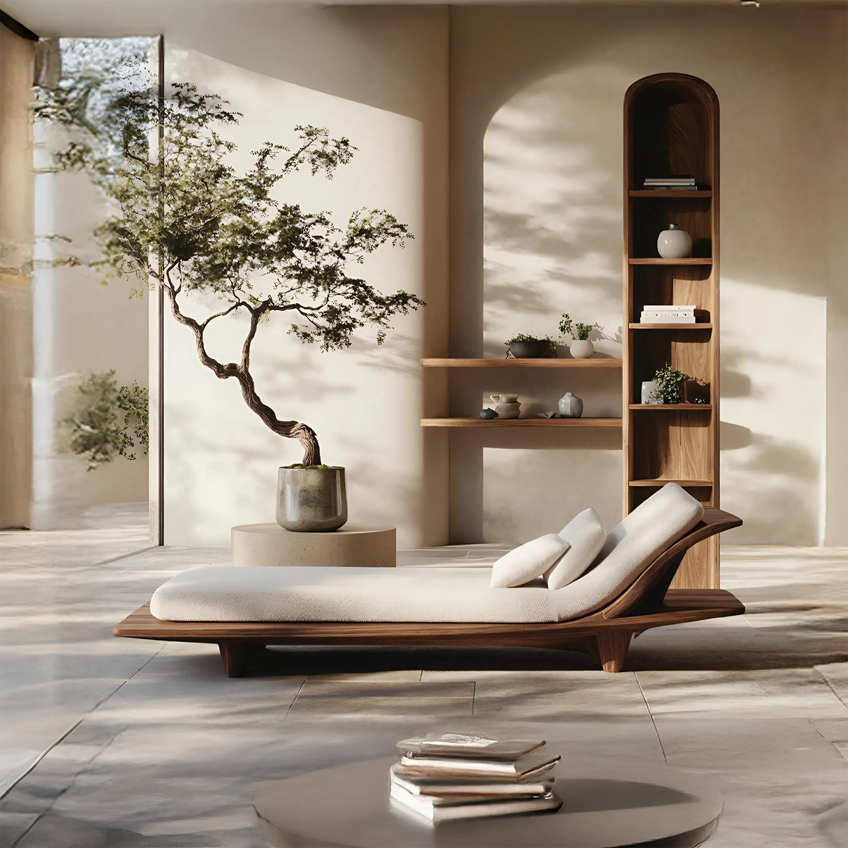 Rustic Solid Wood Garden Daybed For Bedroom Furniture Decoration