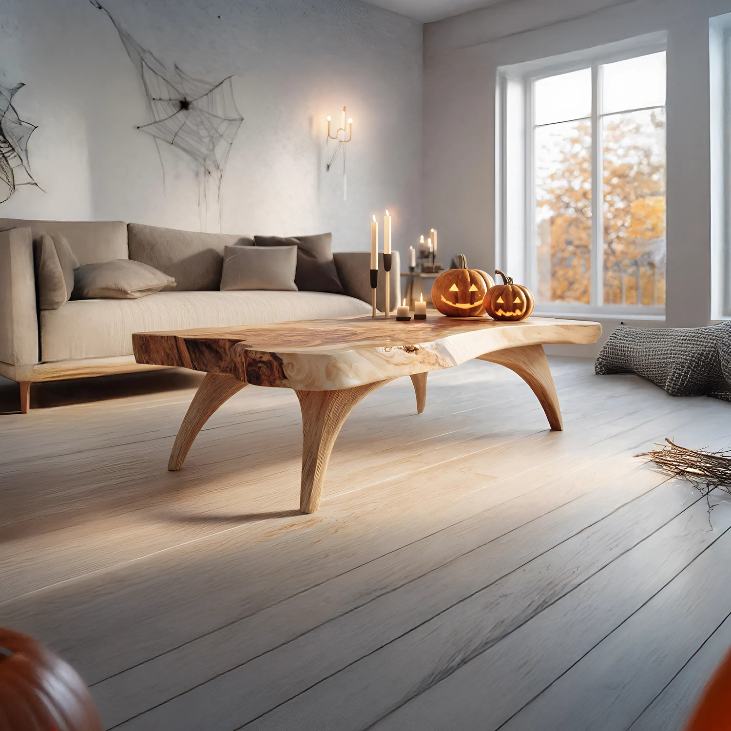 Mid Century Live Edge Coffee Table For Entryway Design Halloween Style