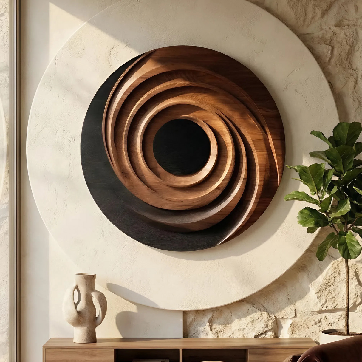 Modern Flowing Wall Sculpture For Living Room Display