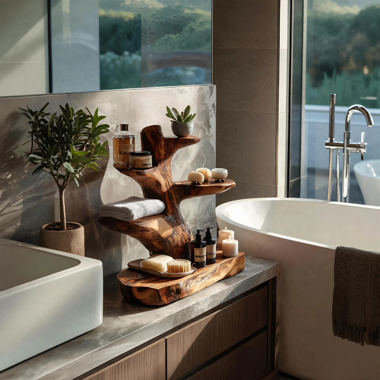 Modern Organic Bathroom Shelf For Bathroom