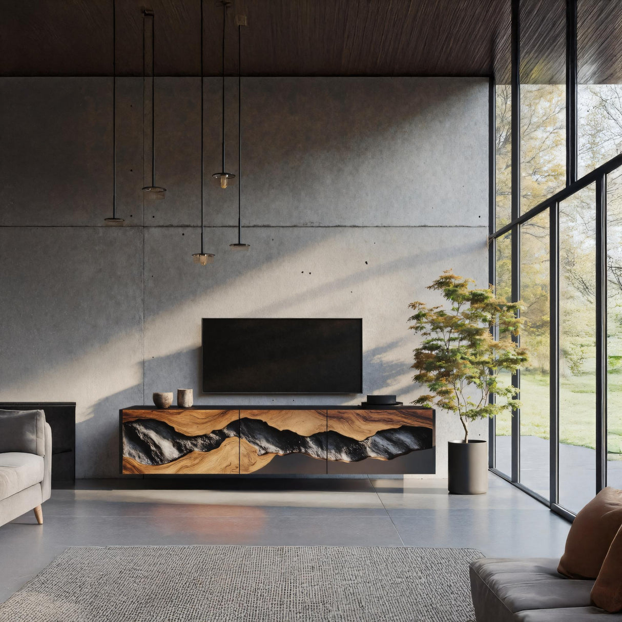 Handcrafted TV Console For Cozy Living Space