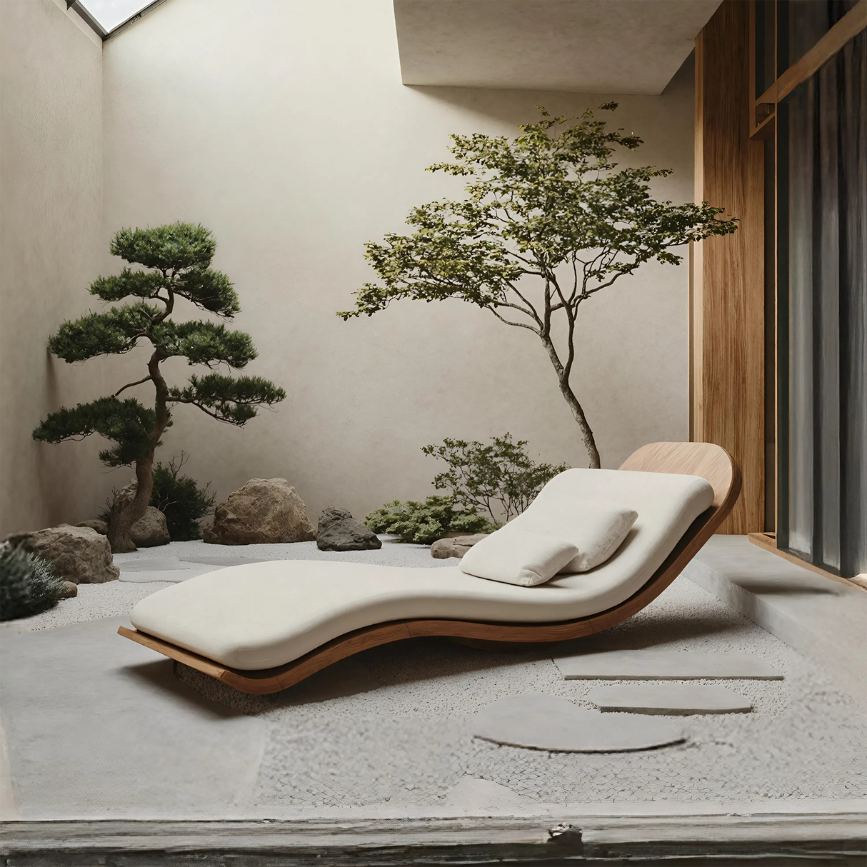 Rustic Wooden Daybed For Patio Furniture And Outdoor Garden Decor