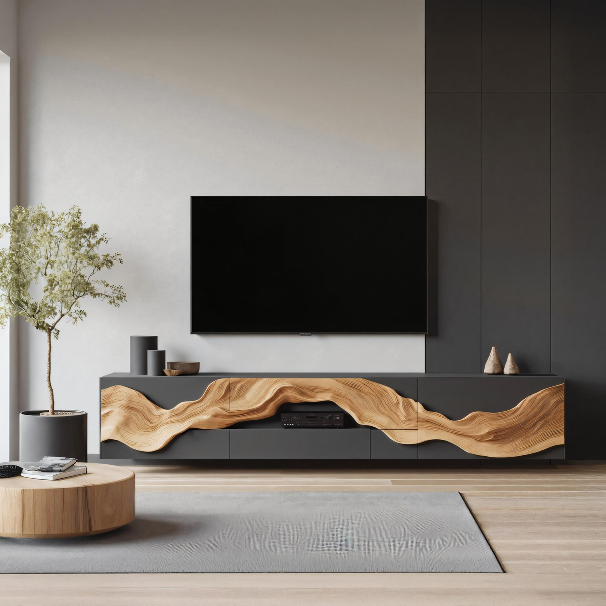 Handcrafted Wooden TV Cabinet For Furniture Decor
