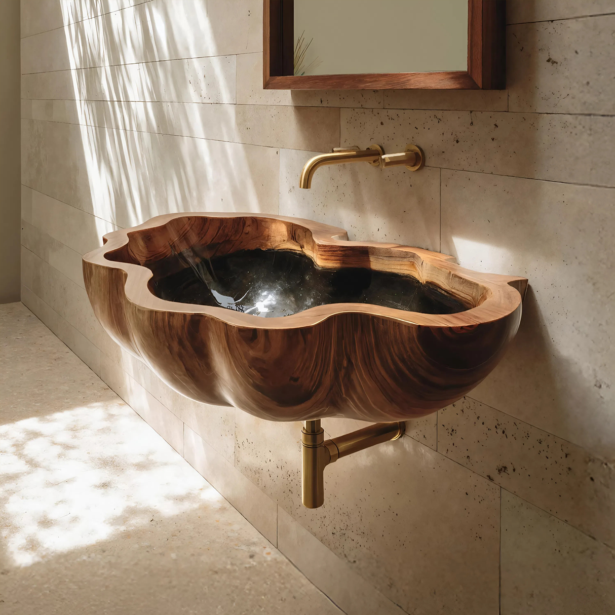 Mid Century Wooden Vanity Sink For Bathroom Furniture Decor